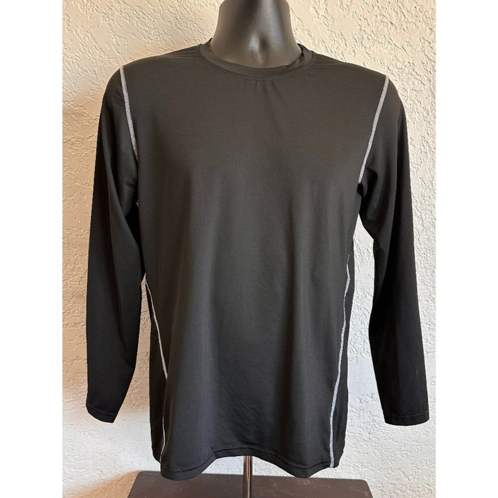 Men's Black Workout Shirt Size XL Athletic Performance Activewear Tee Unbranded